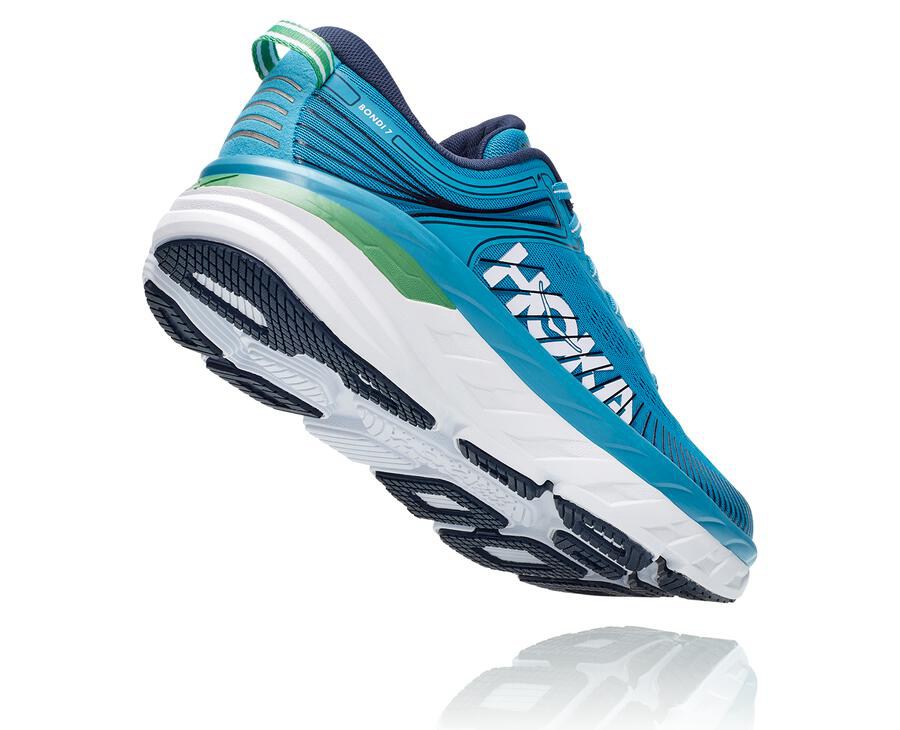 Hoka One One Løbesko Herre - Bondi 7 - Blå/Hvide - 549617HFU